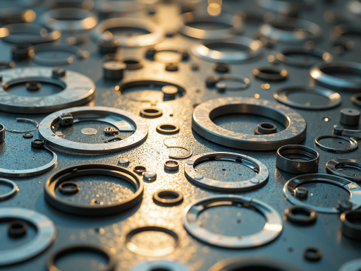 精密机械零件特写,金属表面光滑,细节清晰可见